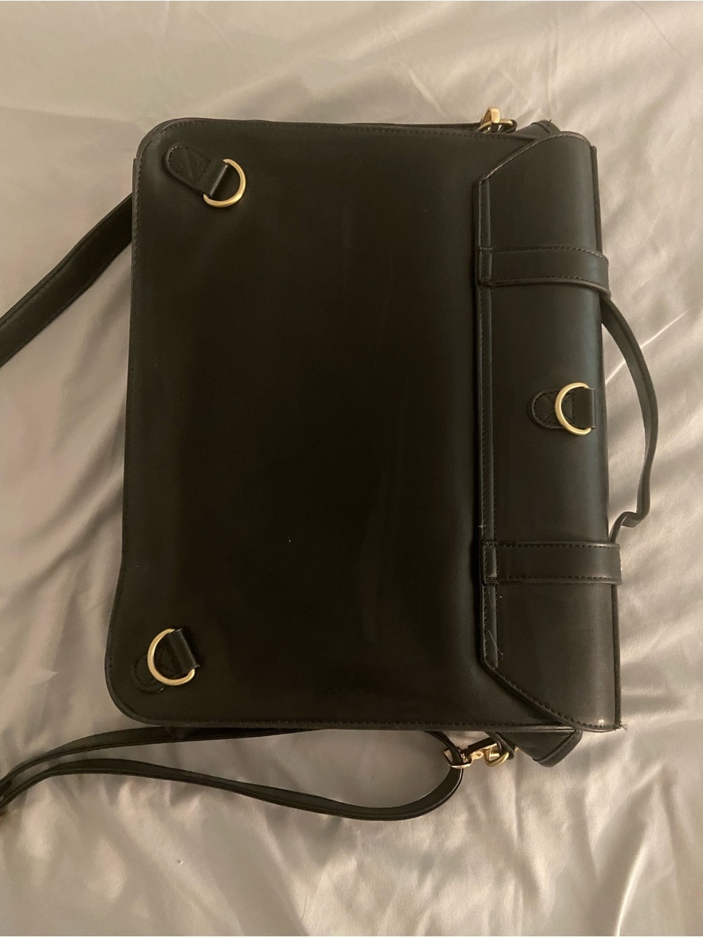 Ecosusi Black Laser-Cut Satchel Crossbody Messenger Bag Purse - Picture 6 of 8